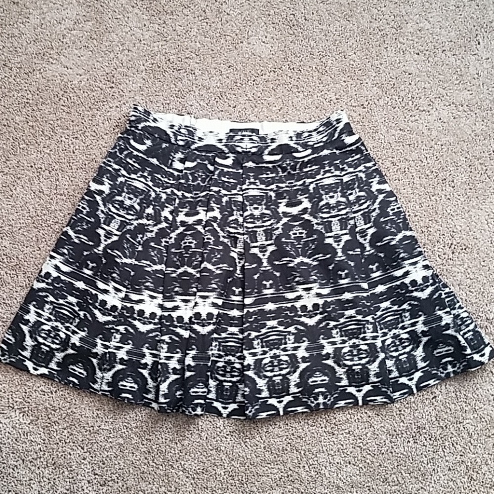 J.Crew black and white pleated skirt